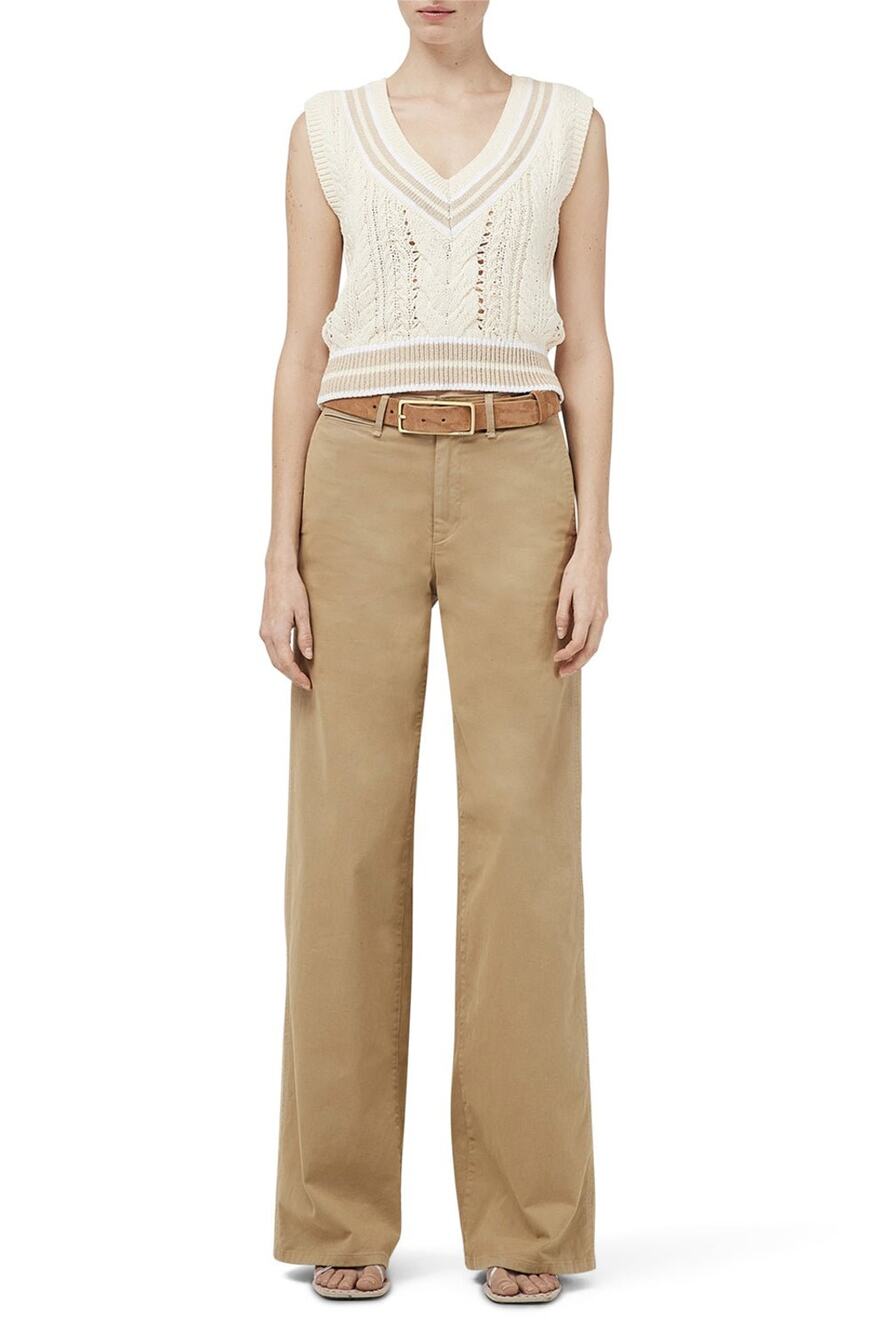Rag & Bone Womens Sophie Wide Leg Chino Pants in Khaki 12